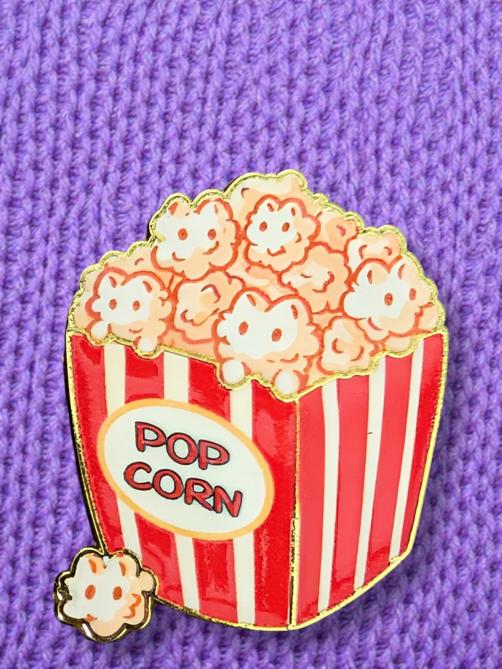 Popcorn Kitties Enamel Pin